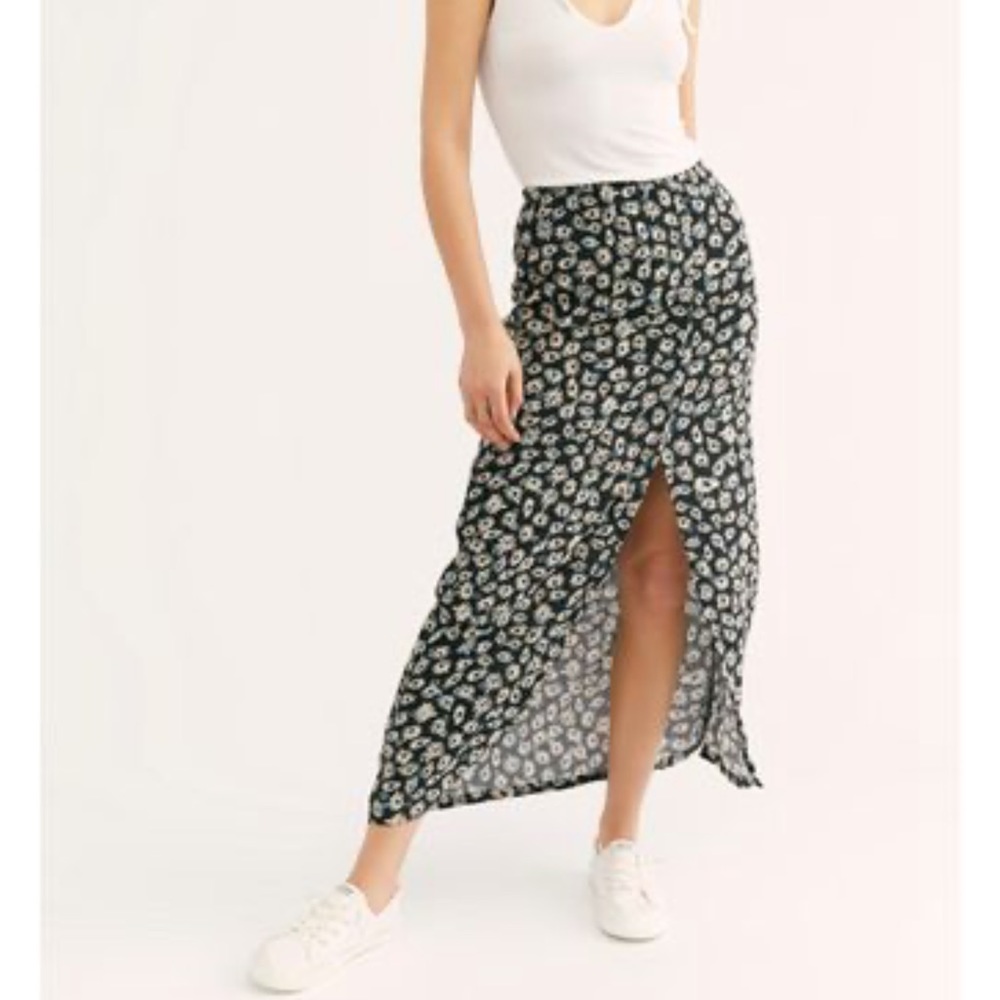 NWOT FREE PEOPLE KATIE FLORAL MIDI SKIRT Z46-6